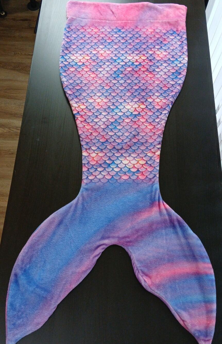 Comfy Tails Mermaid Tail Throw Blanket 21"x44" wearable snuggle purple pink blue